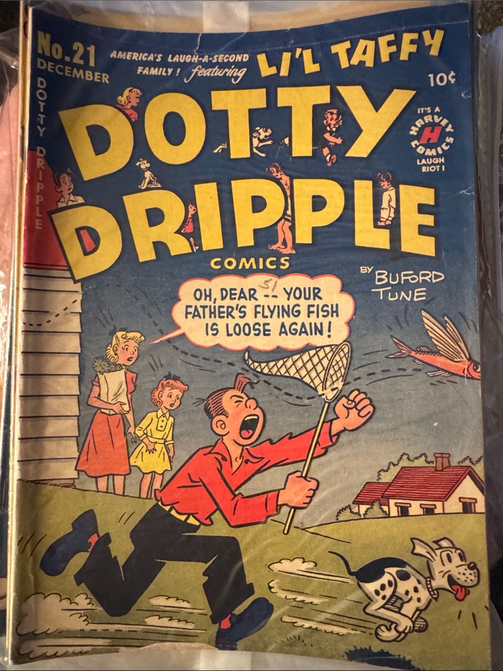 Dotty Dripple No.21 Vintage Comic Book - Blue & Yellow Cover